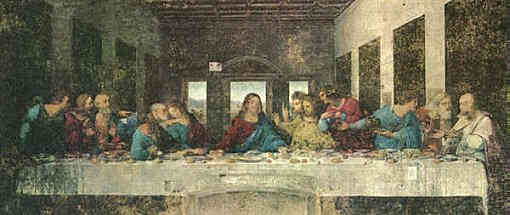 Jeesus ja hnen opetuslapsensa viimeisell yhteisell aterialla.
